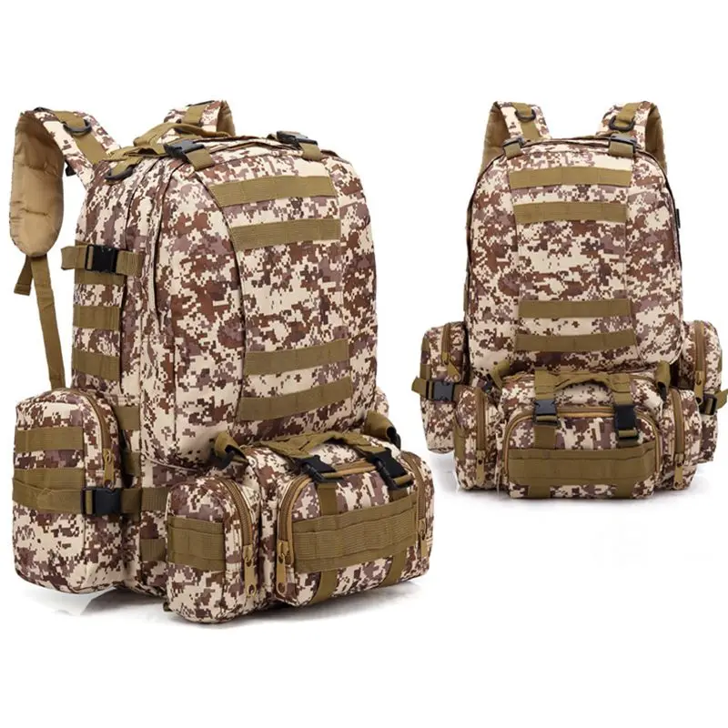 

Men's Large Capacity 55L Backpack Tactical Backpack Outdoor Hiking Climbing Army Rucksacks Waterproof Camping Bags