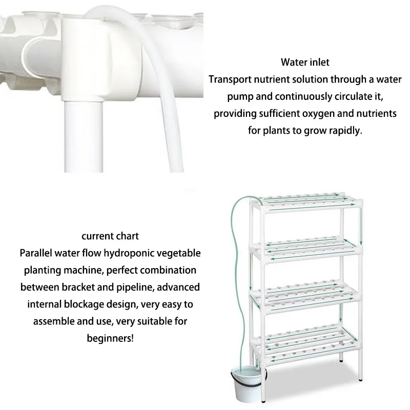 Sistem hidroponik vertikal hidroponik, peralatan berkebun sistem aerobik pot bunga rumah kaca tumbuh hidroponik