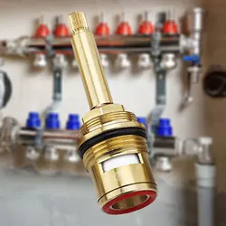 Faucet Valves Replacement Quarter Turn Brass Ceramic Stem Disc Cartridges Thread G3/4