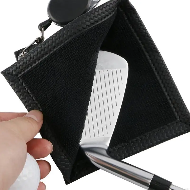 Golfs Towel Cleaning Cloth Wipe Cleaner Golfs Head Cleaning Tools with Buckle Hook, Golfs Club Wiping Cloth