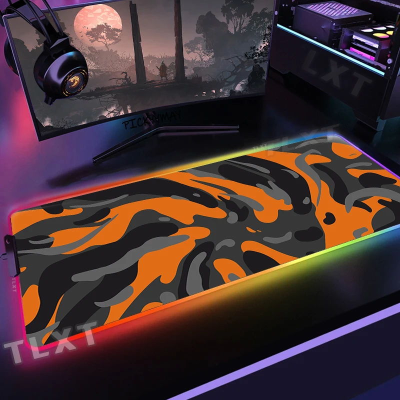 Strata Liquid LED Gaming Mousepads Large Backlight Desk Mat PC Gamer Mousepad RGB Mouse Pad Luminous Mouse Mat 100x55cm
