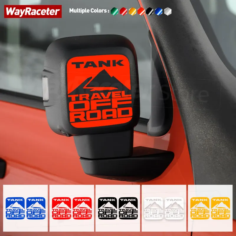 2 Pcs/Set Off Road Mountain Graphics Reflective Sticker Rearview Mirror Vinyl Decal For GWM Tank 300 2024 2025 Accessories