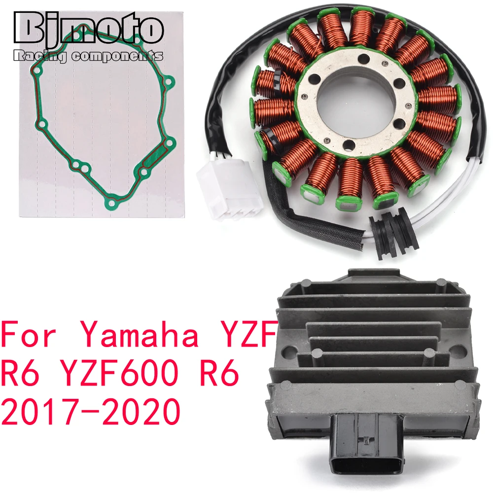 

YZF600 YZF 600 Engine Stator Coil+Voltage Regulator rectifier For Yamaha YZF R6 YZF600 R6 2017 2018 2019 2020 With Gasket