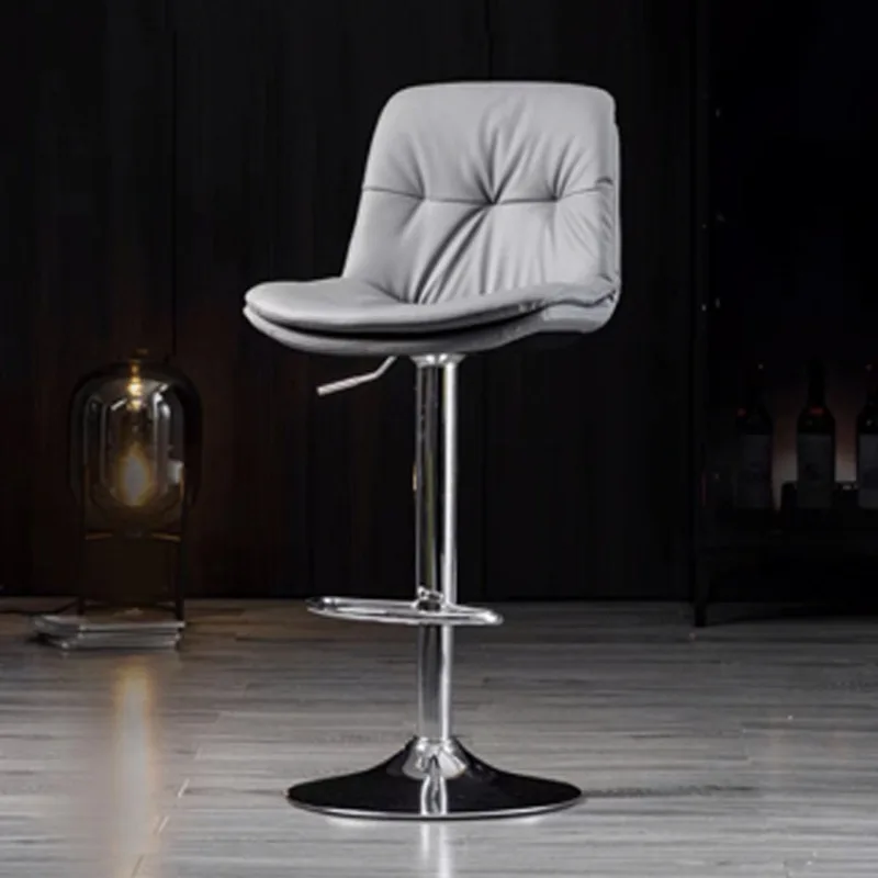 

Luxury Bar Chair Lift Backrest Adjustable Height Library Barhocker Bar Chair Reception Desk Design Bancos De Bar Home Decoration