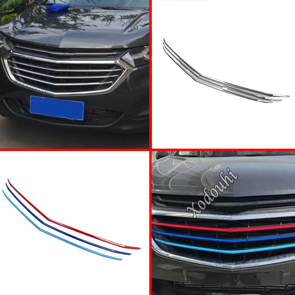 Styling Cover Protection Trim Front Bottom Grid Grill Grille Frame Stick For Chevrolet Equinox Third GE 2017 2018 2019 2020 2021