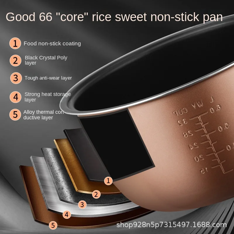 Positive Hemisphere Commercial Non-Stick Stainless Steel Rice Cooker with Measuring Cup Large Capacity Household Use Wholesale