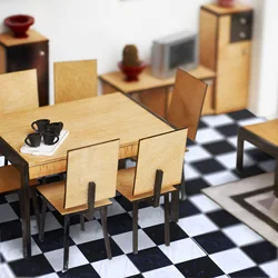 27pcs Dollhouse Mini Floor Boards Houses Tiny wooden Floor Sheet multiuse Mini Wall Decal Mode Dining Bathroom Scene layout