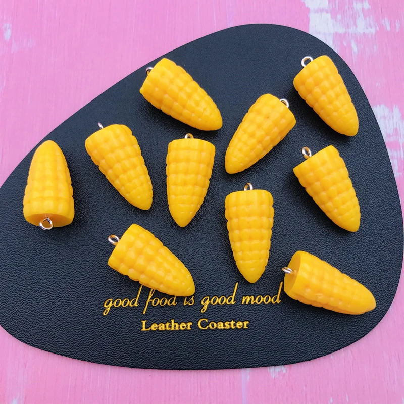 10pcs Hot Selling Resin Cute Newest Miniature Corn Charm for Keychain, Earring, Scrapbooking, DIY Making, Necklace