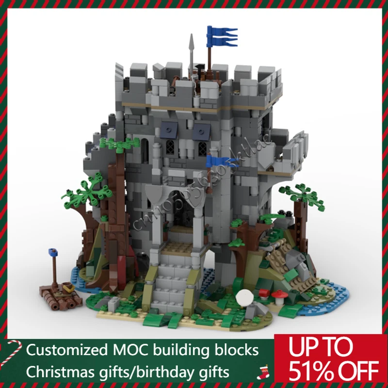 

1141 шт., индивидуальная средневековая модель замка, замок, лесные строительные блоки, технологические кирпичи, креативная детская сборка, игрушки, подарки