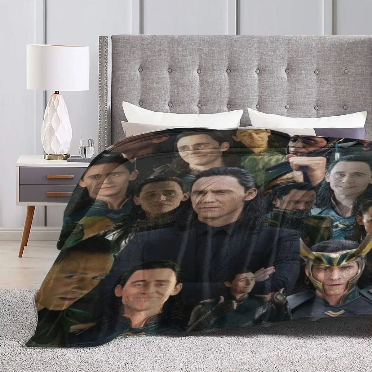 Tom Hiddleston Collage Blanket Actor Picnic Flannel Throw Blanket Soft Durable Outdoor Custom DIY Bedspread Gift