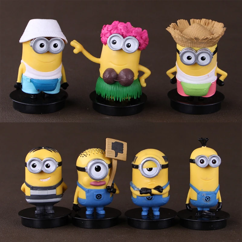 

Genuine Despicable Mes Miniones Action Figures Toy Big Eyes Plate Bottom Doll Gru Agnes Margo Collectible Toys Children Gift