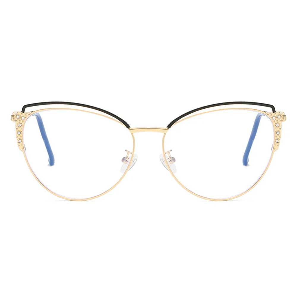 نظارات العين على شكل عين نظارات نسائية مضادة للإشعاع تصميم أنيق نظارات الضوء الأزرق للمستخدمين الإناث