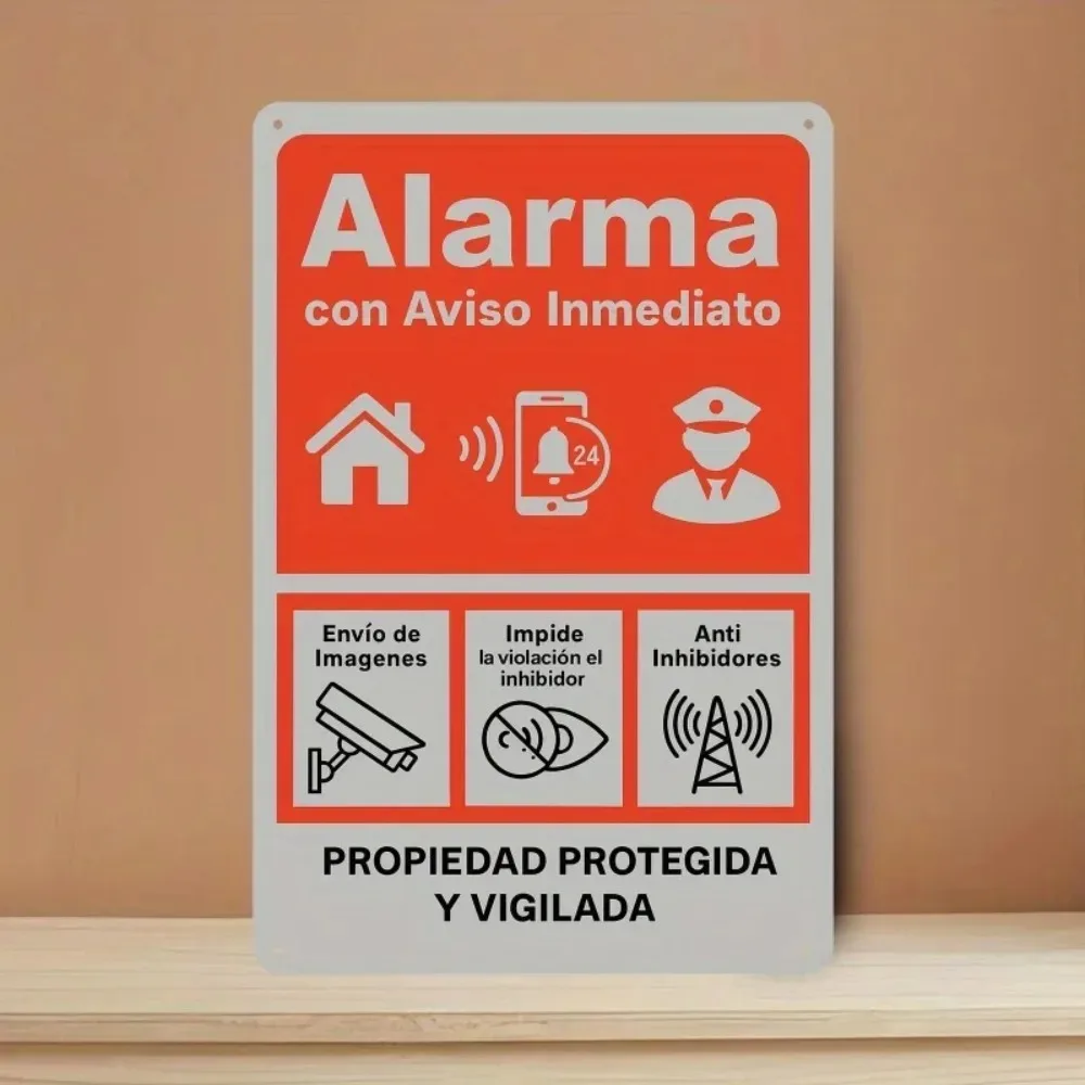 Retro Metal Warning Sign 7.8x11.8 Inch Vintage Theft Fire Safety Decor for Home Cafe Office
