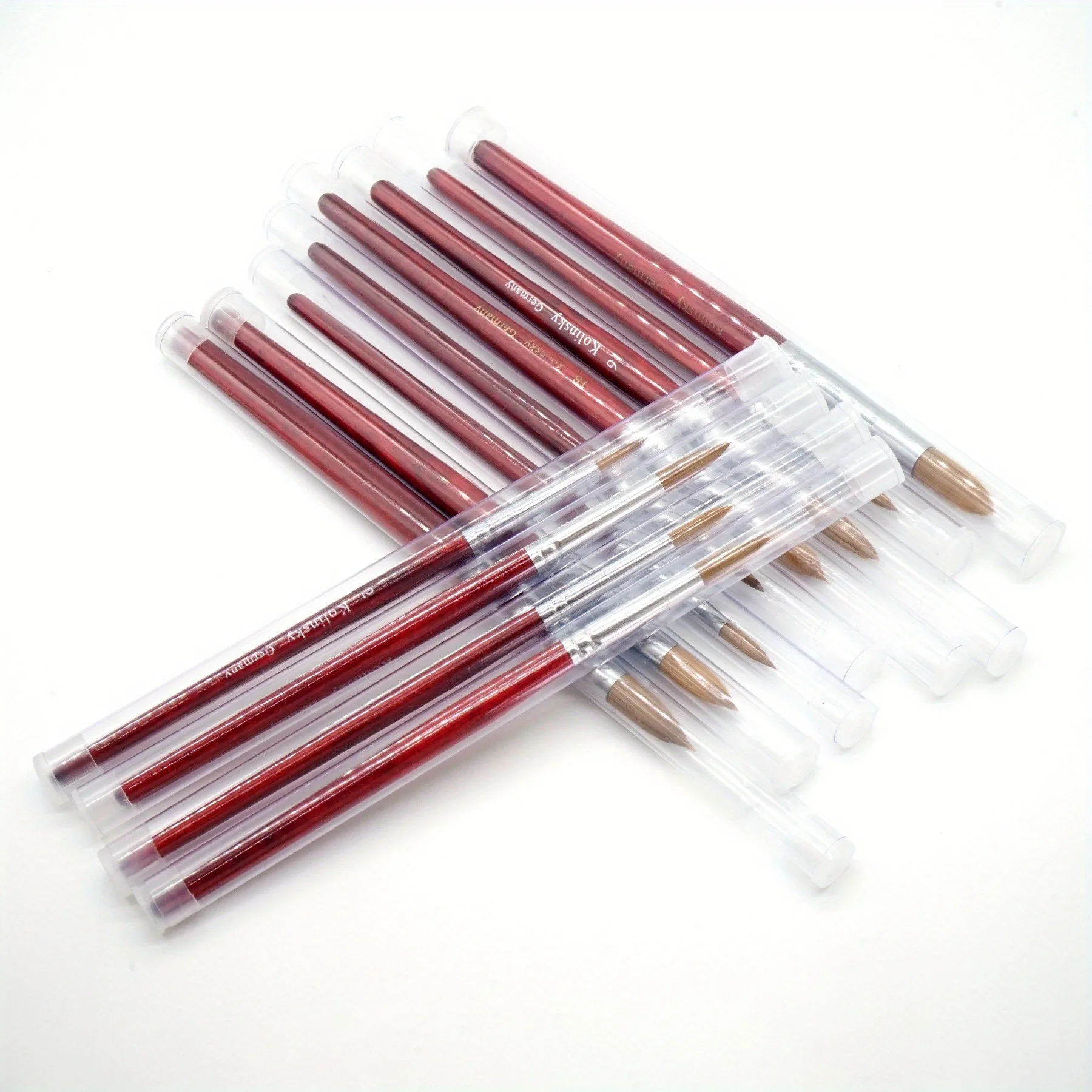 Pincel de visón para decoración de uñas, mango de madera, herramientas de dibujo para manicura, pinceles de pintura con puntos acrílicos, 1 ud.