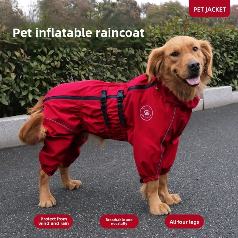 

Dog jacket four-legged all-inclusive raincoat medium and large dog edge herding winter big dog ski suit waterproof clothing