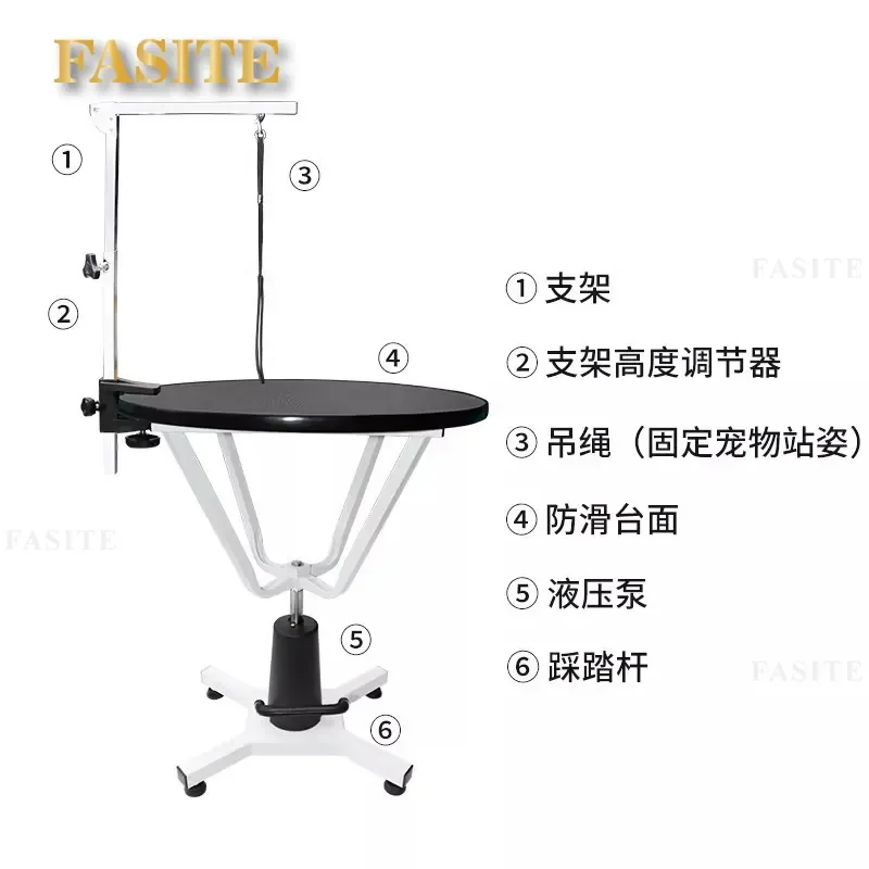 For Medium Small Dog Cat Grooming Table Rotating Hydraulic Lifting Round Shearing Table Pet Beauty Station Adjustable Height