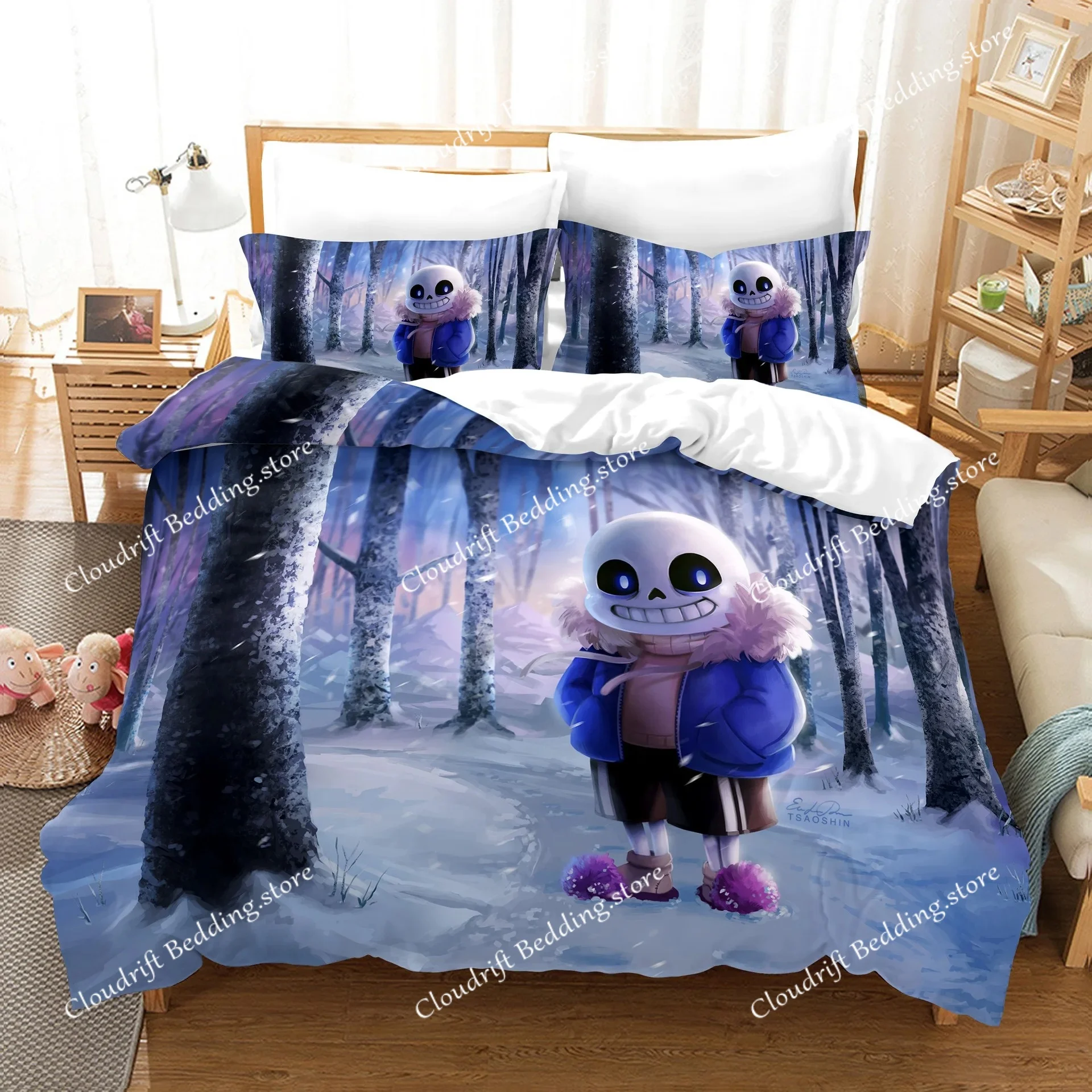Games UNDERTALE Bedding Set Game Characters Print Duvet Cover Pillowcase Teenagers and children quilt cover Various sizes