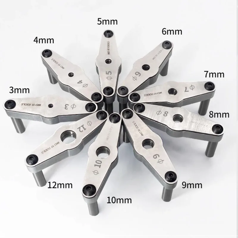 For precision drilling and dowel joinery, Woodworking Multi-Function Drill Guide Set 3-in-1 Self-Centering Clamp 9-Pack