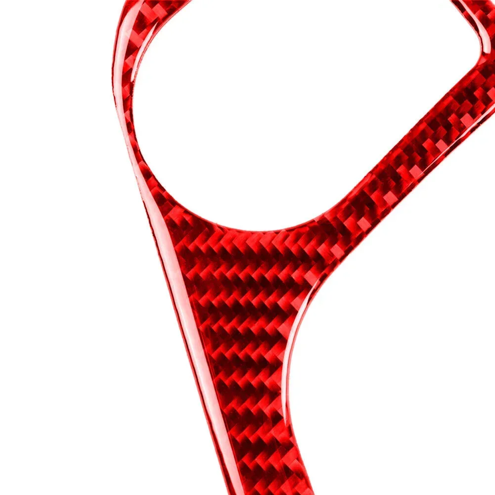 اكسسوارات السيارات الداخلية وحدة التحكم المفروشات والعتاد التحول 2 قطعة/المجموعة ألياف الكربون الجبهة الأحمر لإنفينيتي Q50/Q60 2014