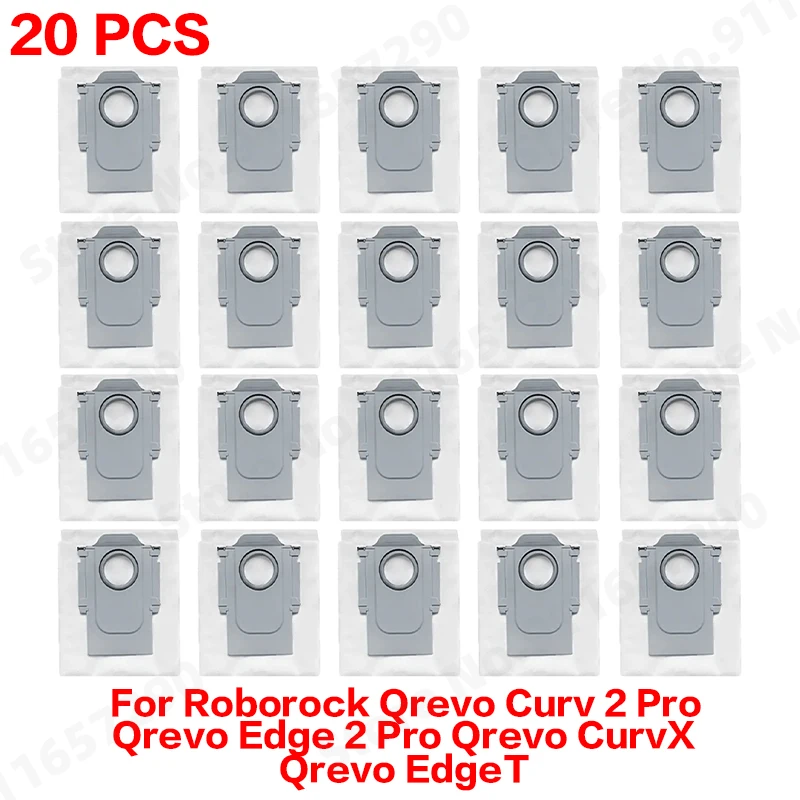 Hoofdborstel, zijborstel, dweil, stofzak, filter en accessoires voor Roborock Qrevo Curv 2 Pro, Qrevo Edge 2 Pro, Qrevo CurvX en Qrevo EdgeT.