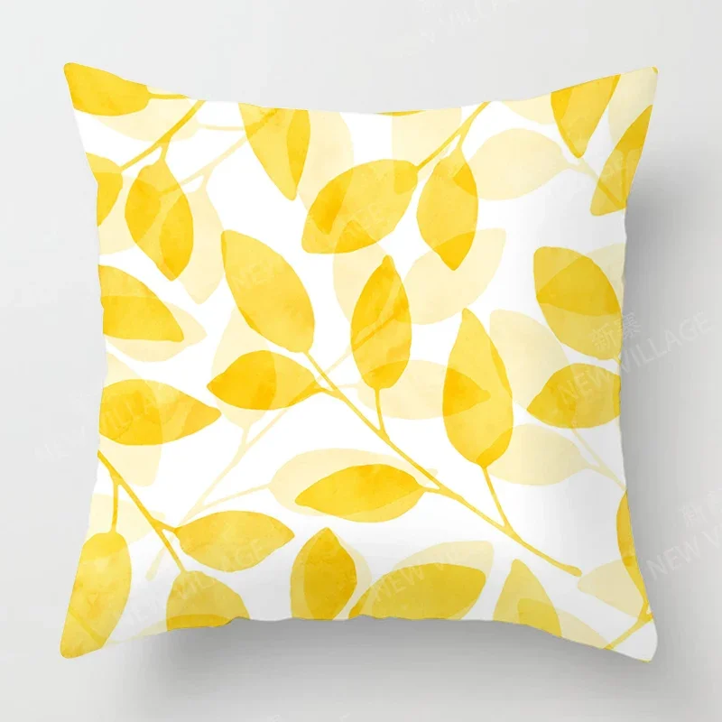 Upgrade your living room decor with a stylish geometric cushion cover in yellow and white Home Decor 45x45 40x40 50x50 60x60