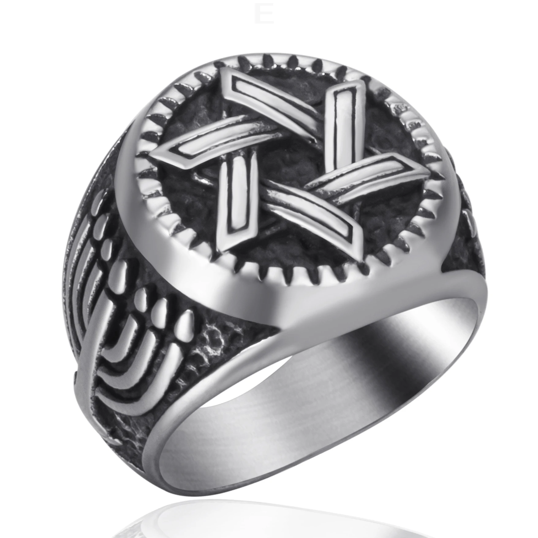 Men\'s Vintage Star of David Ring Seal of Solomon Hexagram Star Symbol Jewelry Size 8-13