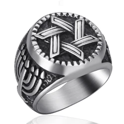 Men's Vintage Star of David Ring Seal of Solomon Hexagram Star Symbol Jewelry Size 8-13