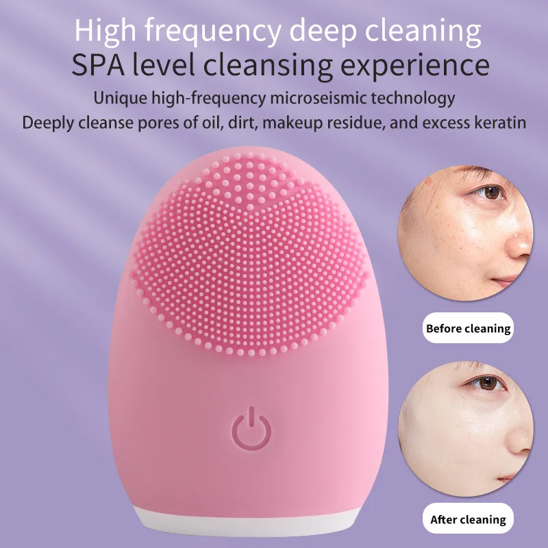 منظف الوجه الكهربائي تدليك الوجه لينة الشعر سيليكون فرشاة تنظيف السيدات مزيل ماكياج التنظيف العميق أداة التجميل #3