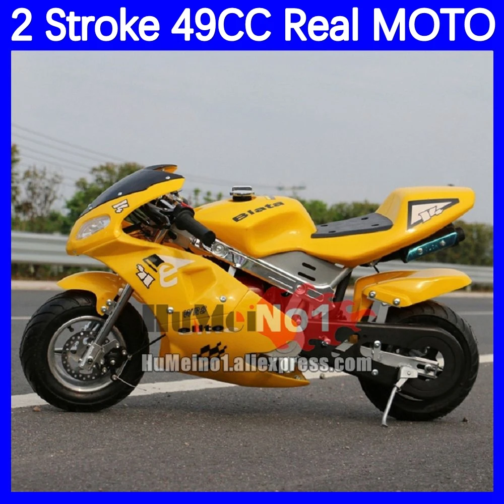 50CC 2 Stroke Gasoline Motorcycle Racing MOTO Motorbike Bicycle Motos Van For Children Boy Girl Child Birthday Gifts Pocket Bike