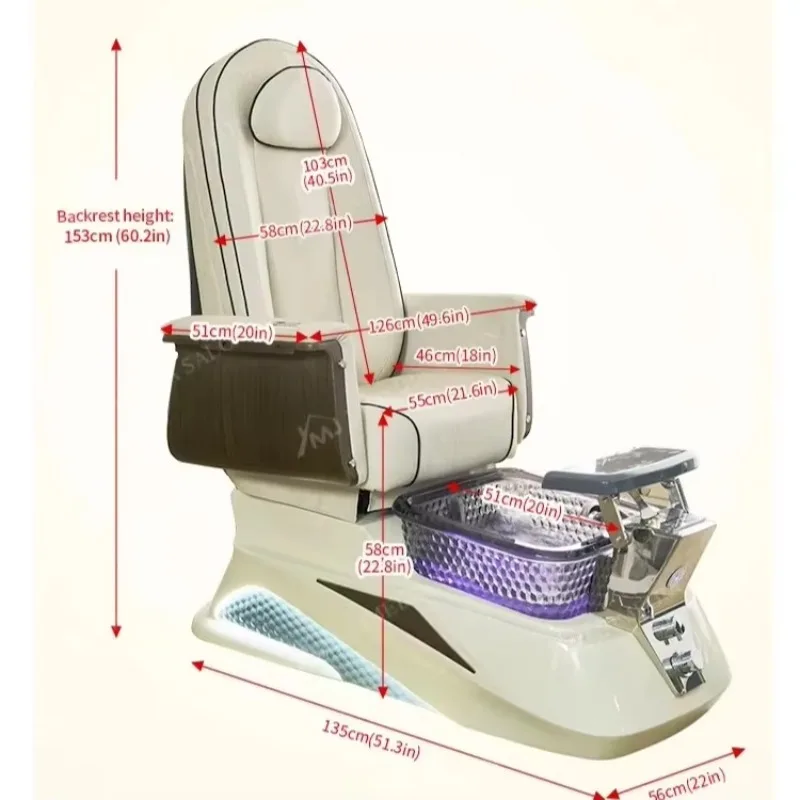 Factory Manicure Salon Adjustable Electric Vibration Massage Nail Foot Spa Pedicure Chairs with Pipeless Tub
