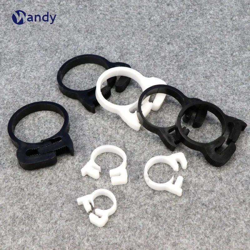 

2/5Pcs Hose Clamps 10.4-41.5mm White/Black Plastic Line Water Pipe Strong Clip Spring Cramps Fuel Air Tube Fitting Fixed Tools