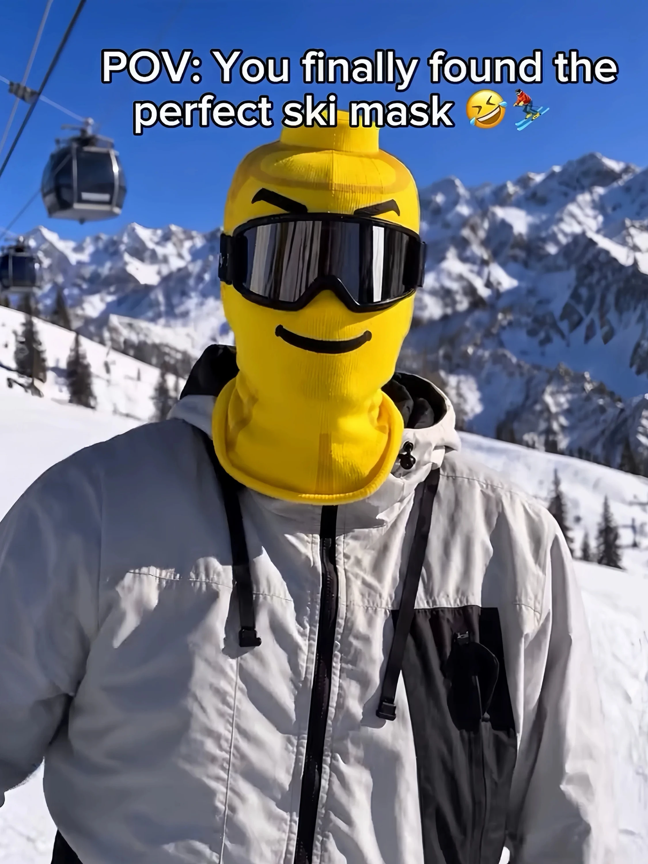 Outdoor Simulation Yellow Man Print Skiing Face Mask Cycling Face Protection Windproof Head Cover Funny Block Person