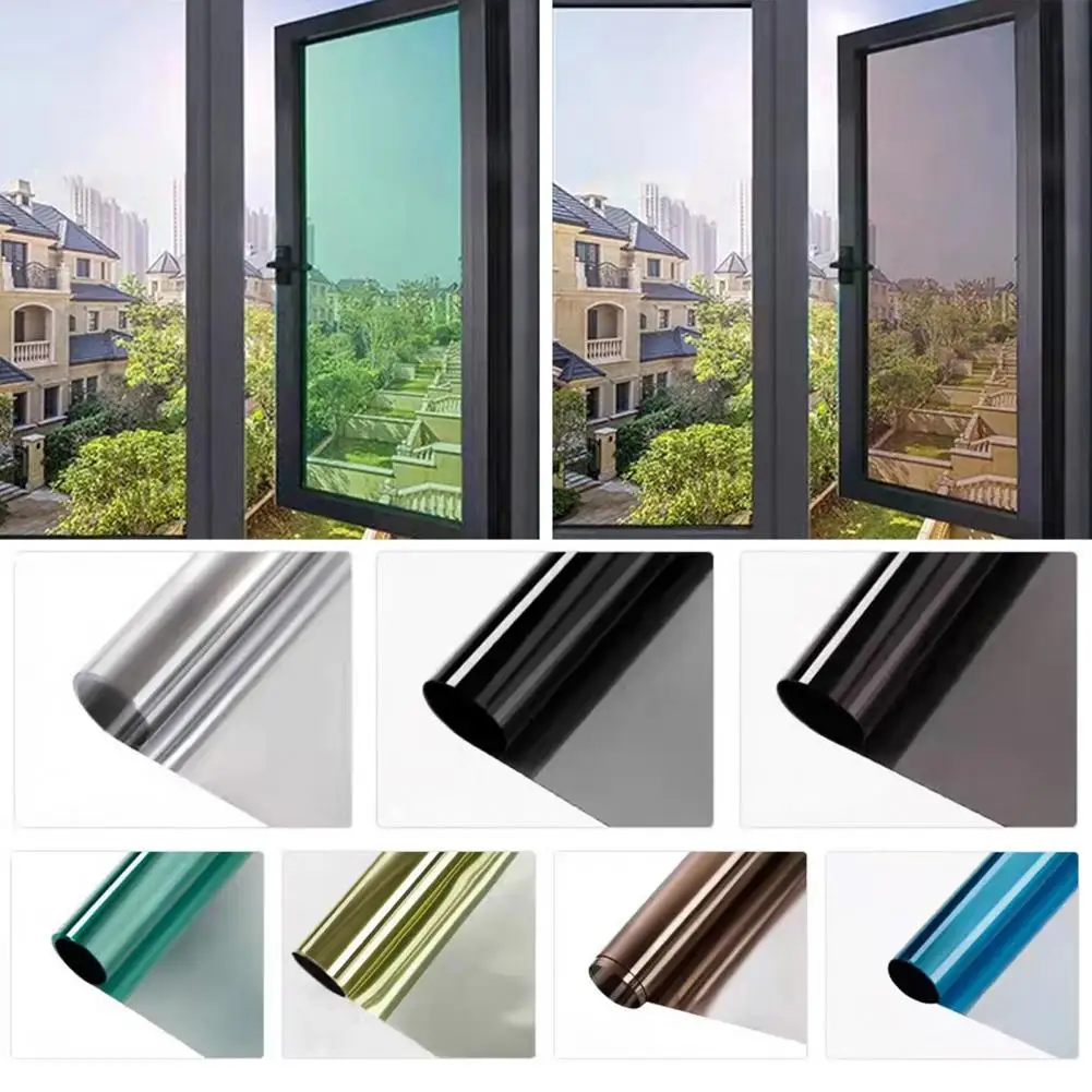 Window Film One-way Perspective Glass Sticker PVC Material 200cmx45cm Single Way Anti Looking Static Window Film Home Decor