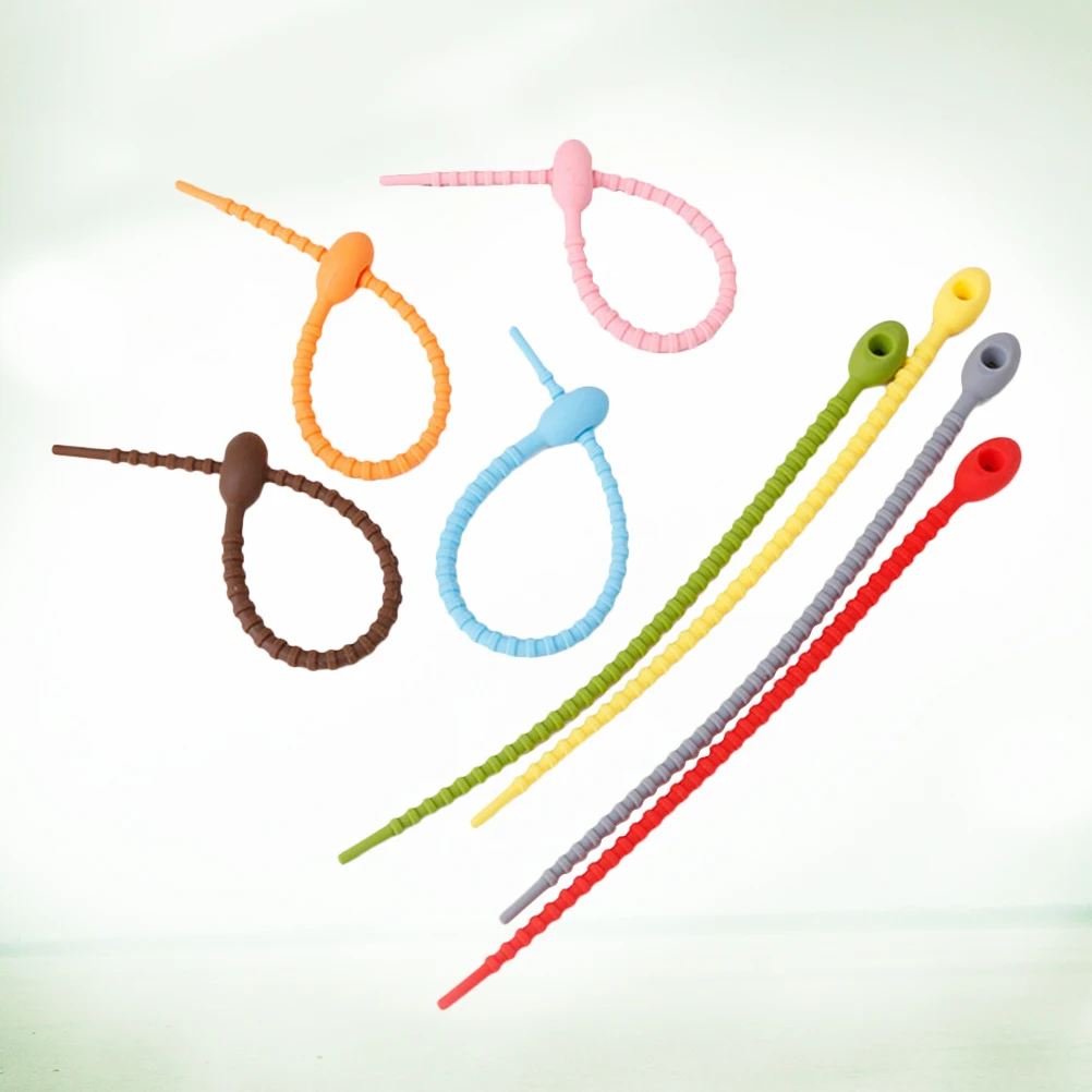 

20pcs Silicone Ties Cable Organizer Earphone Holder Wire Keeper Cord Management Travel School Use