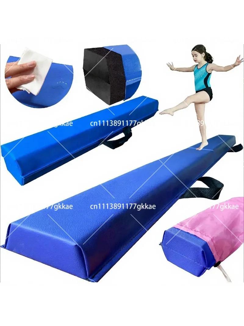 8FT Folding Balance Beam Gymnastics Training Equipment Anti-Slip Faux Suede EVA Foam for Home School Gym Use