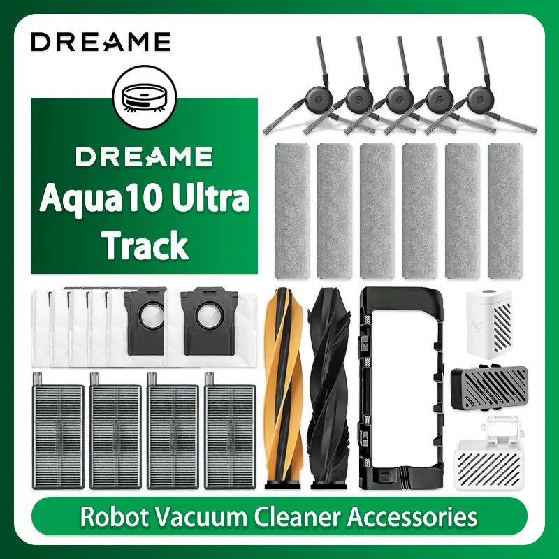 Dreame  Aqua10 Ultra Track / Aqua10 Pro Track Robot Vacuum Cleaner Accessories Main Side Brush Mop Cloth Filter Dust Bag Parts