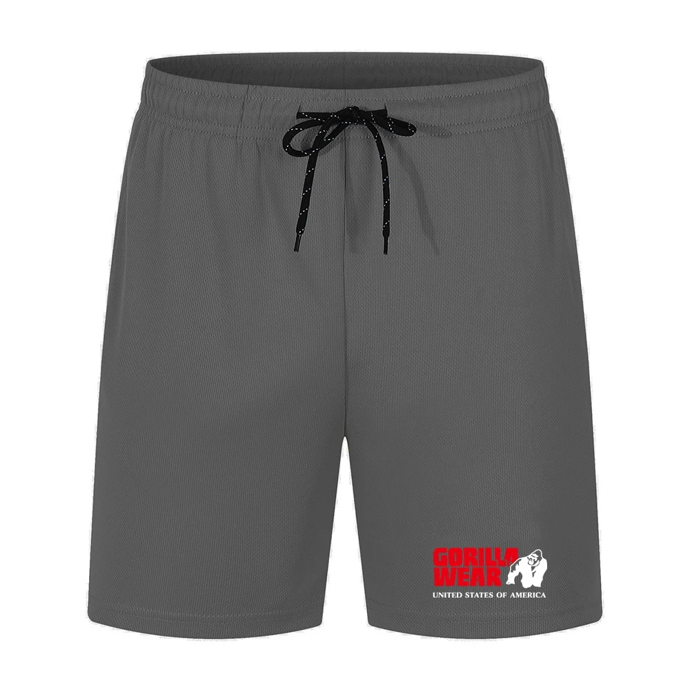 Pantalones cortos de culturismo para hombre, ropa deportiva de malla de secado rápido para gimnasio, novedad de verano