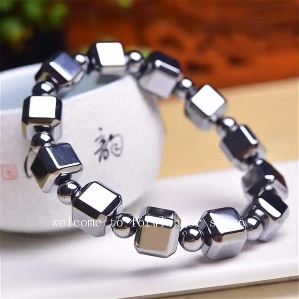 Health Energy Gem Square Bead Terahertz Bracelet Natural Bracelet Reiki Yoga Gem