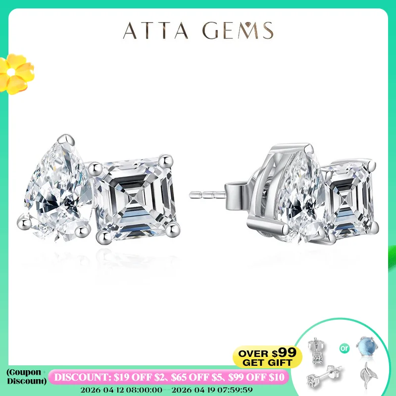 

Серьги-гвоздики женские из серебра 925 пробы с муассанитом