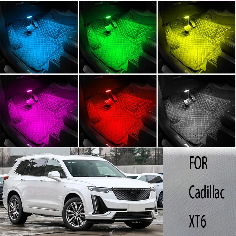 

FOR Cadillac-xt6 LED Car Interior Ambient Foot Light Atmosphere Decorative Lamps Party decoration lights Neon strips