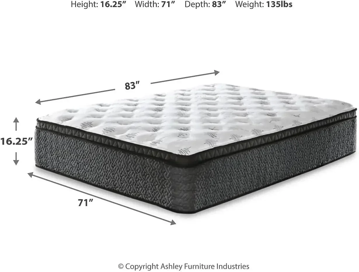 Matelas Hyper Cool King Size, Matelas Hybride Euro Top, Gel de Refroidissement, Mousse à Mémoire de Forme, Ultra Luxe, 16 ", California