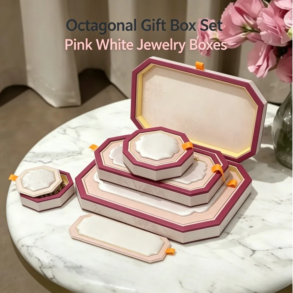 Eid Mubarak Palace Jewelry Box Velvet Ring Bracelet Display Tray with Lid Luxury Jade Necklace Storage Case Gift Organizer
