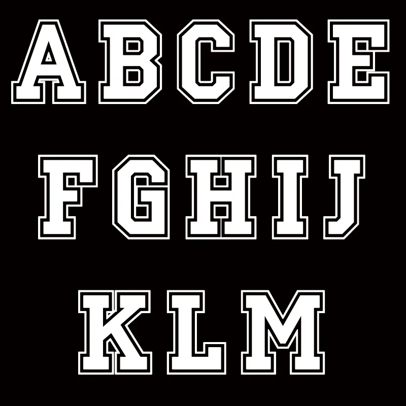 White 26 letters Heat Transfer Printing Small code DIY Custom iron on patches for clothes dtf transfers ready to press