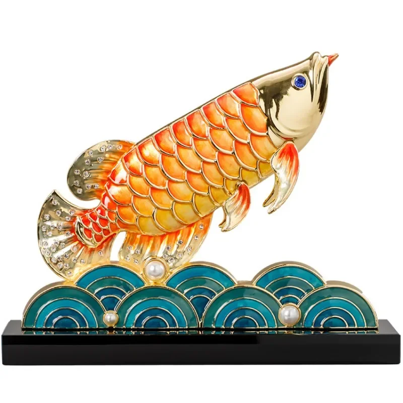 Golden arowana ornament, lucky living room has more than one handicraft every year, office wine cabinet decoration