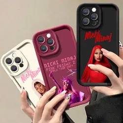 Liquid Silicone Case For iPhone 15 14 13 12 11 Pro Max 7 8 16 XS 14 15ProMax Phone Case Nicki Minaj Rapper Pink Friday 2 Cover