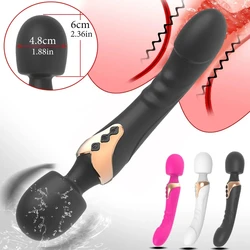 Powerful vibrator 2-in-1 Female Vaginal vibrator Dildo G-spot masturbator Vibratory toy clitoral stimulation for adults 18