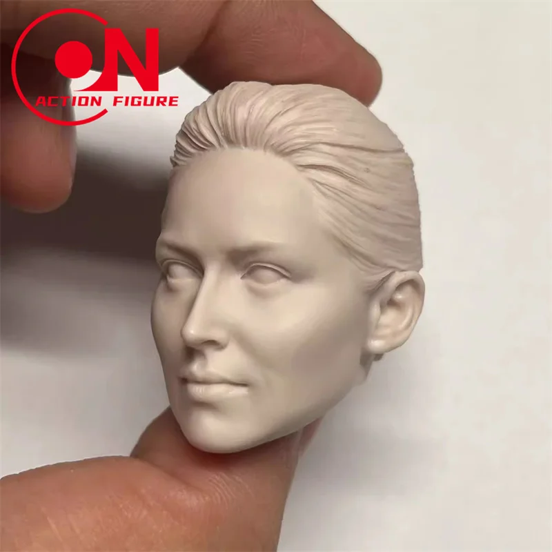 1/6 Scale Sharon Stone Head Sculpt Unpainted Carving Model Fit 12-inch Female Soldier Action Figure Body for Fans DIY