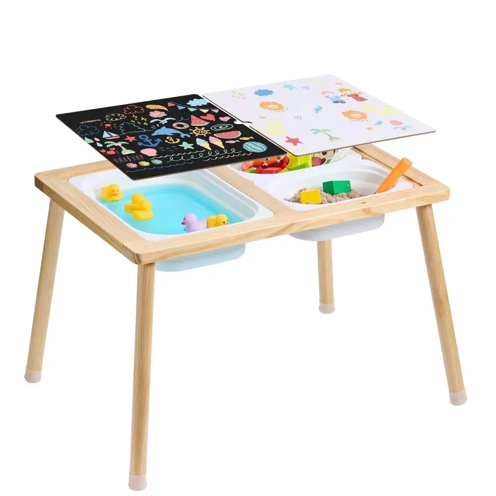 

Sensory Play Table for toddlers and Kids with Storage Bins Double-Sided Board Indoor Outdoor Sand Water for drawing Study Fun