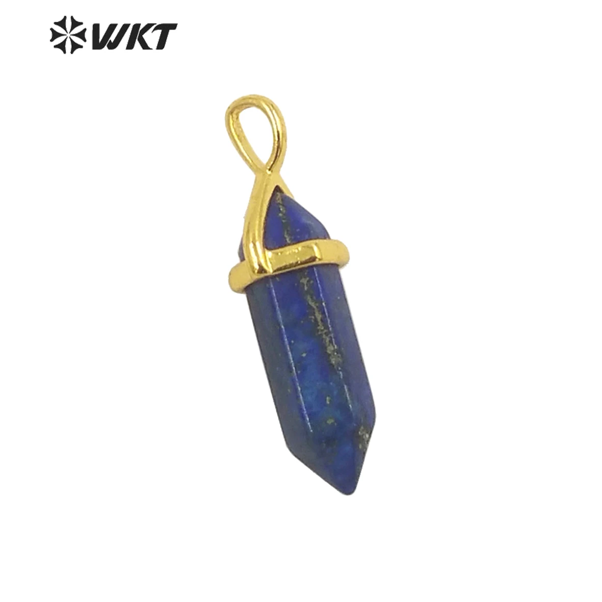 WT-P1864 العصرية الساخن الروح الكوارتز نقطة مزدوجة رصاصة قلادة غطاء ذهبي الأحجار الكريمة الطبيعية مسدس حجر النتائج مجوهرات