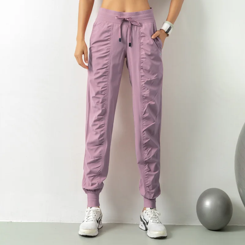 Geplooide slanke dunne fitness joggingbroek Losse legging voor dames Hardloopbroek Casual sneldrogende broek Harlan broek